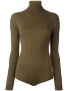 Courrèges Turtleneck Knit Body, Women's, Size: 4, Green, Merino