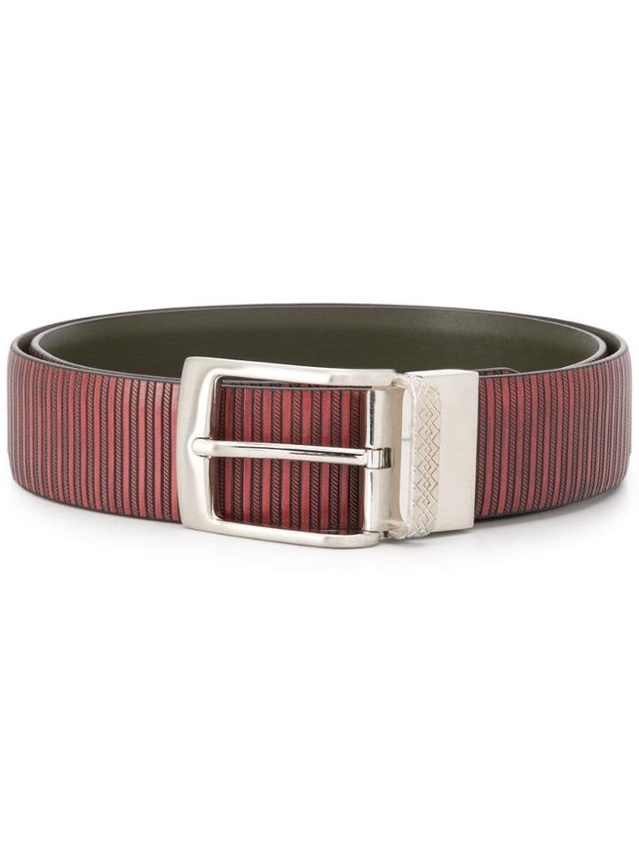 Canali Leather Belt - Red