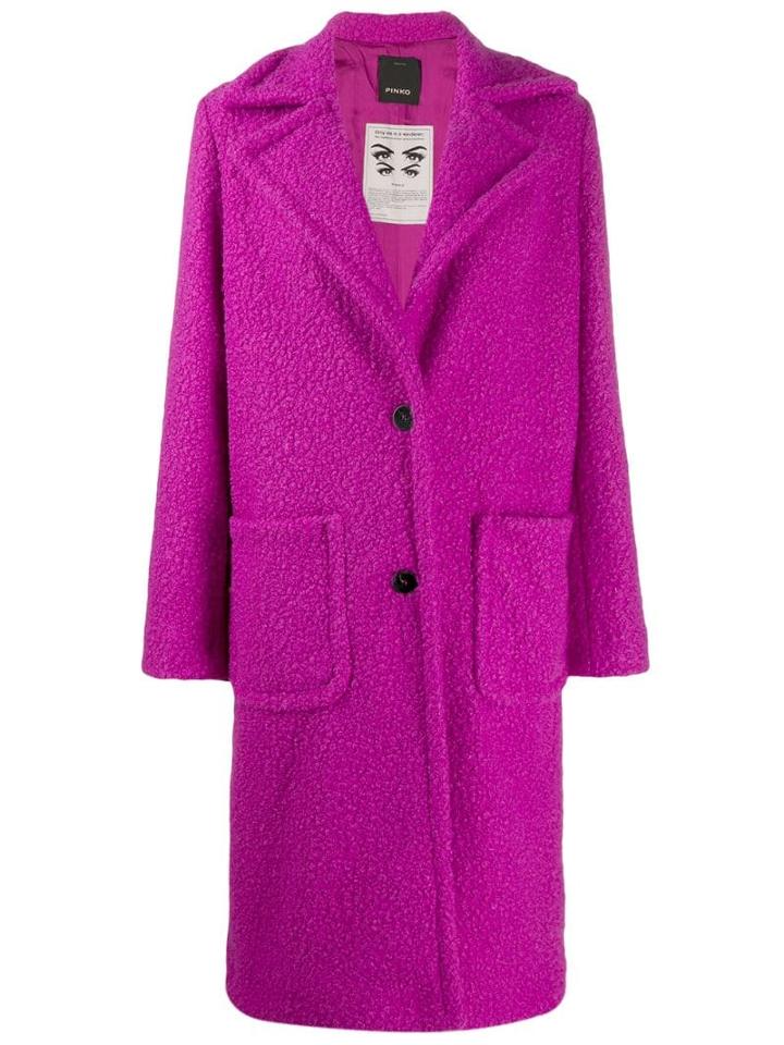 Pinko Bouclé Coat - Purple