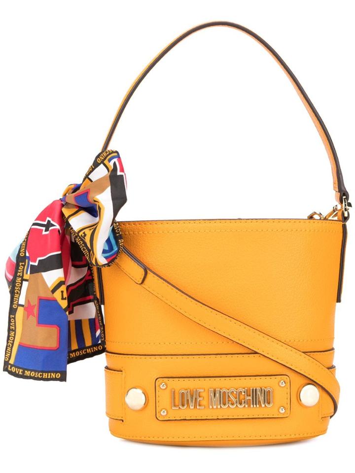 Love Moschino Scarf-detail Bucket Bag - Yellow