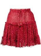 Poupette St Barth Ruffled Mini Skirt - Red