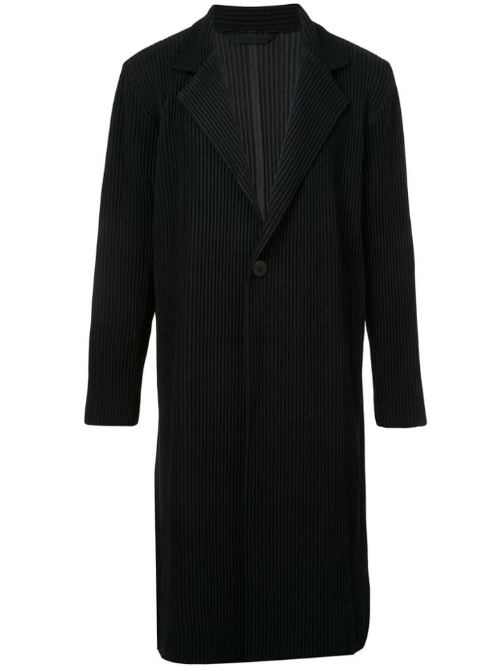Homme Plissé Issey Miyake Textured Single-breasted Coat - Black