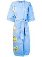 Msgm Collarless Open Coat - Blue