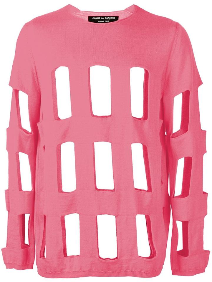 Comme Des Garçons Homme Plus Grid Jumper - Pink