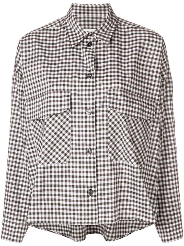 Mm6 Maison Margiela Check Long-sleeve Fitted Shirt - Green