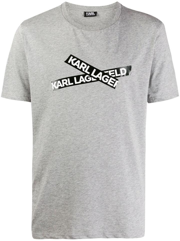 Karl Lagerfeld Logo Construction Tape T-shirt - Grey