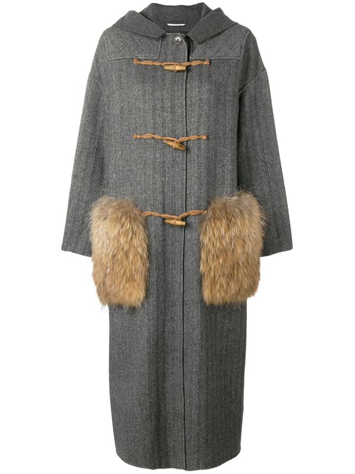 Weekend Max Mara Long Duffle Coat - Grey