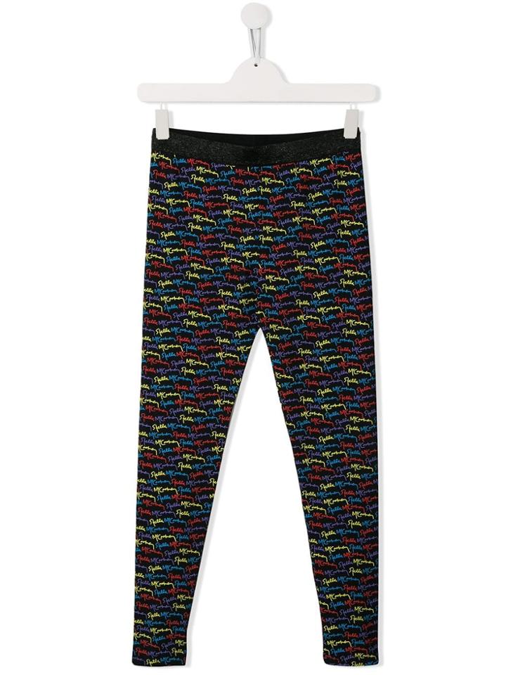 Stella Mccartney Kids Teen Signature Logo Print Leggings - Black