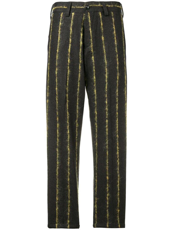 Pt01 Pinstripe Cropped Trousers - Grey