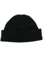 Brunello Cucinelli Ribbed Cashmere Beanie - Black