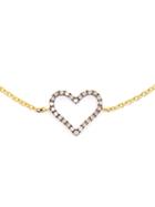 Rosa De La Cruz Micro 18k Gold And Diamond Heart Bracelet