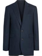 Burberry Classic Fit Wool Cashmere Tailored Jacket - Blue