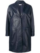 P.a.r.o.s.h. Single Breasted Leather Coat - Blue