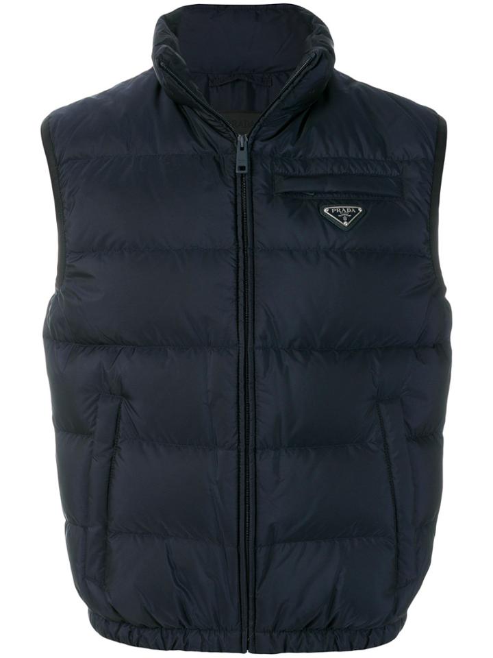 Prada Sleeveless Down Jacket - Blue