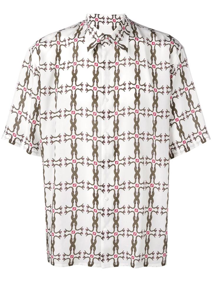 Fendi Snake Print Shortsleeved Shirt - White