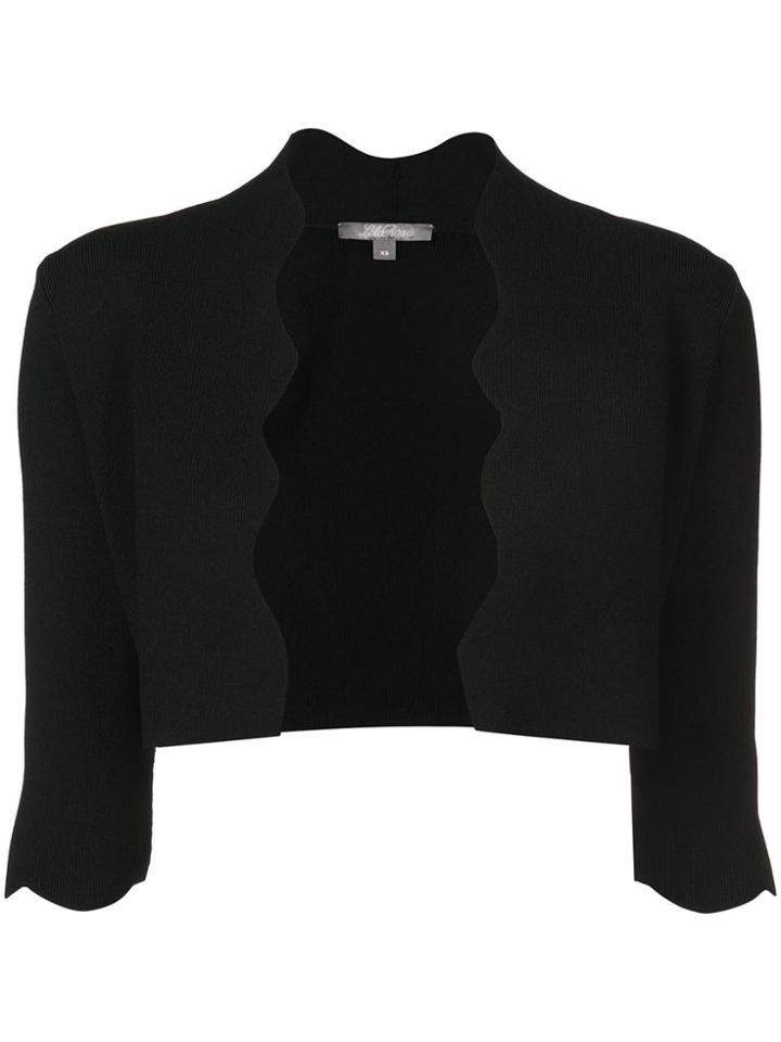 Lela Rose Wave Trim Cardigan - Black