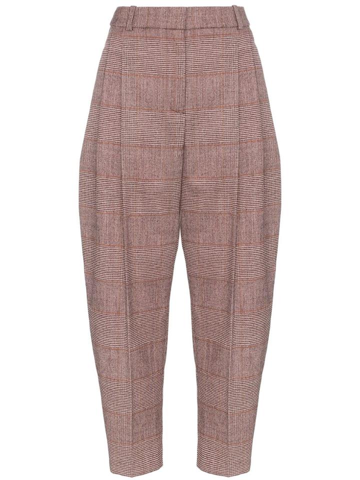 Stella Mccartney Cropped Checked Trousers - Red