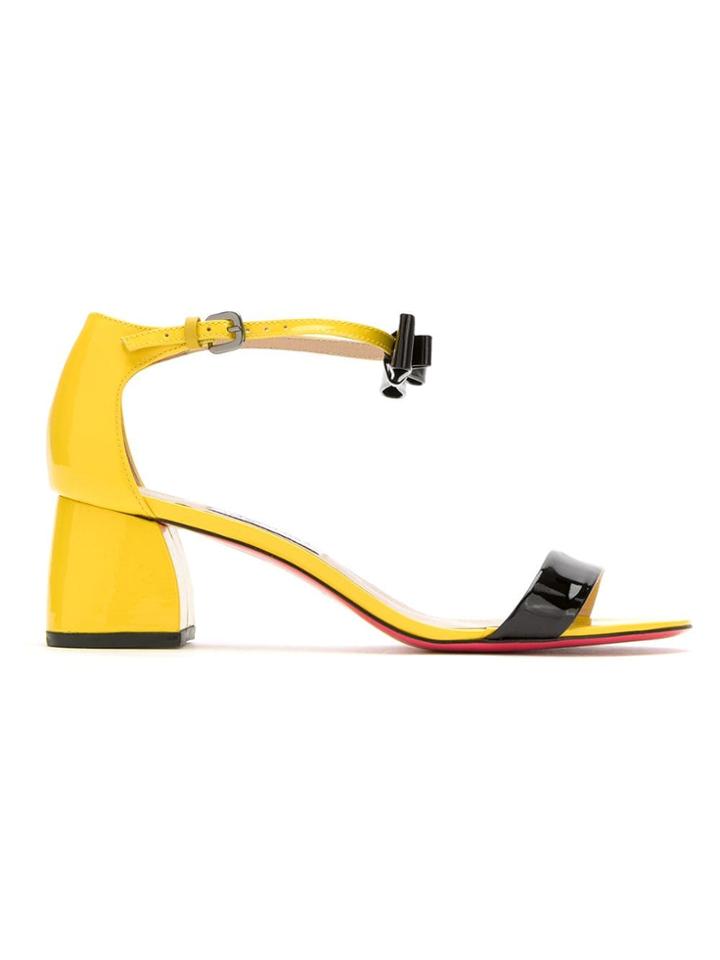 Zeferino Bicolour Patent Leather Sandals - Yellow