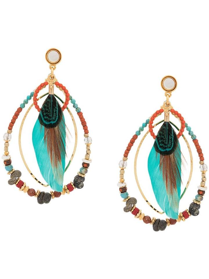 Gas Bijoux Aurore Plume Earrings - Gold