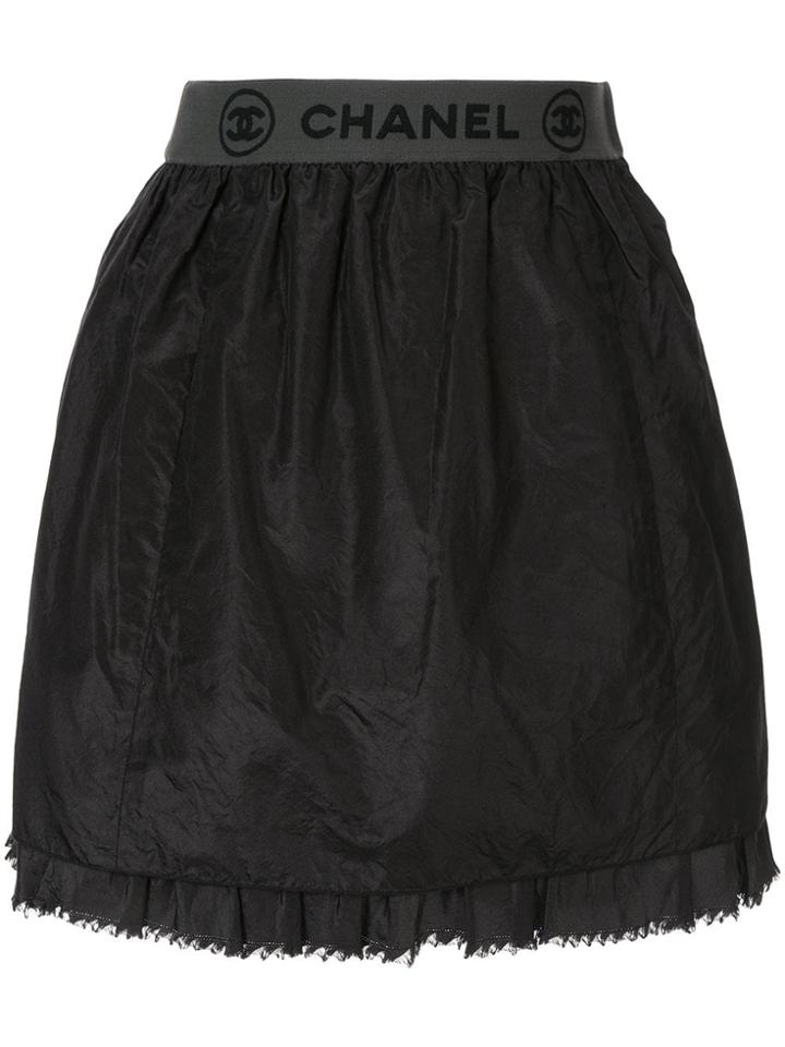 Chanel Pre-owned Sport Line Cc Frilled Skirt - Black