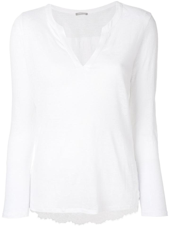 Hemisphere Deep V-neck Jumper - White