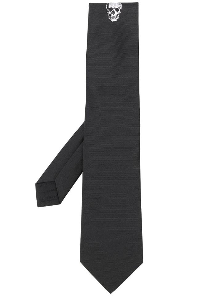 Alexander Mcqueen Skull Motif Tie - Black