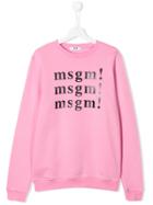 Msgm Kids Teen Logo Sweatshirt - Pink