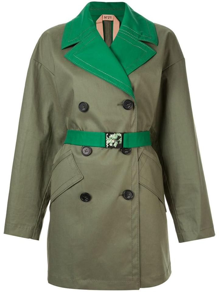 Nº21 Double Breasted Trench - Green