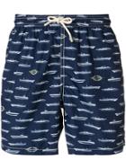 Mc2 Saint Barth Boat Pattern Swim Trunks - Blue