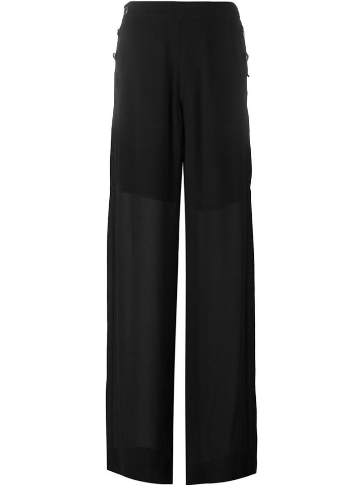 Chloé Sheer Panel Trousers, Women's, Size: 36, Black, Viscose