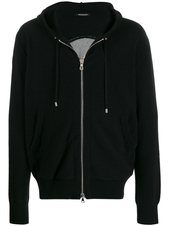 Balmain Zip-up Hoodie - Black