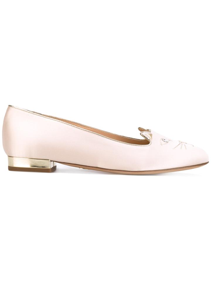 Charlotte Olympia Kitty Slippers - Nude & Neutrals