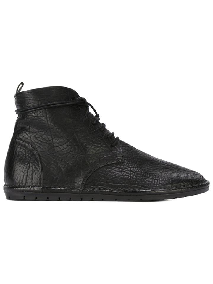 Marsèll Textured Ankle Tie Boots - Black