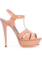 Saint Laurent Tribute Sandals, Women's, Size: 37, Pink/purple, Patent Leather/leather
