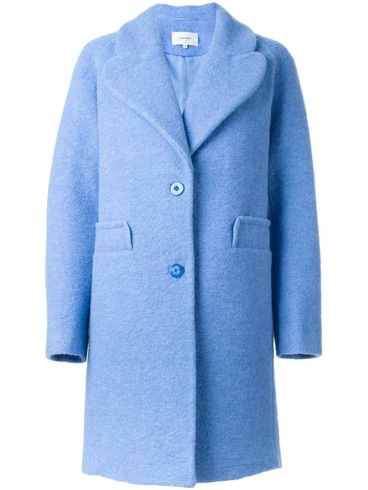 Carven Oversized Coat, Women's, Size: 38, Blue, Polyester/acetate/viscose/virgin Wool