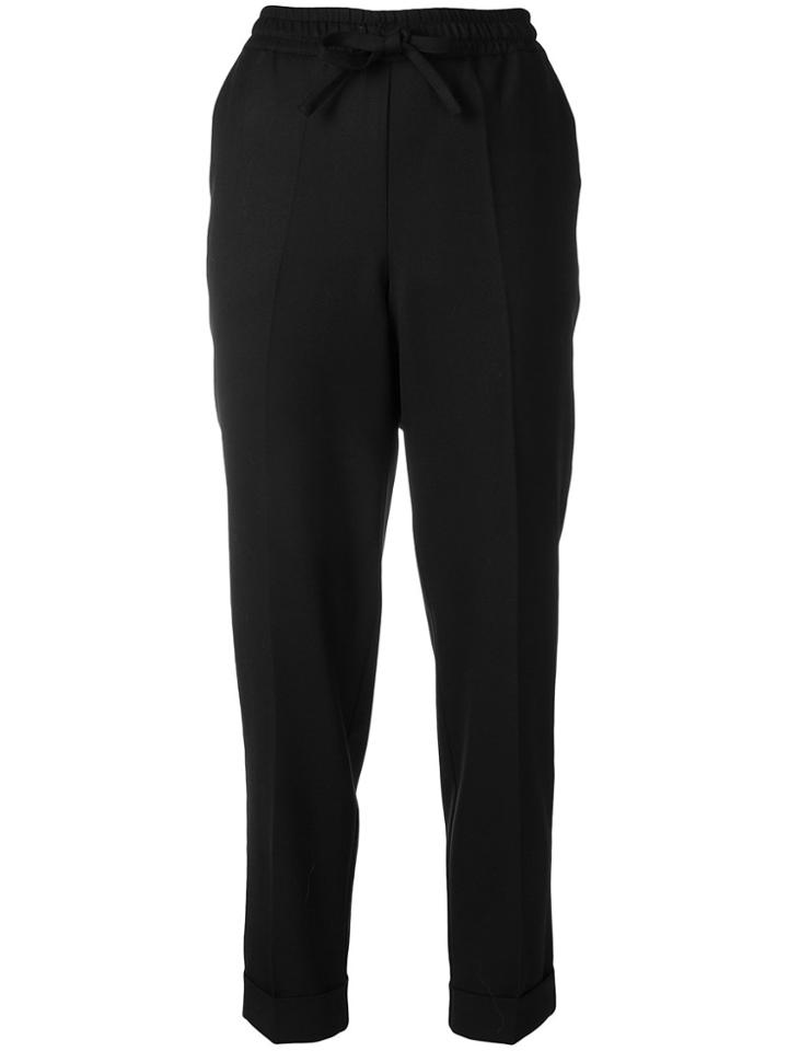 P.a.r.o.s.h. Elasticated Waistband Tapered Trouser - Black