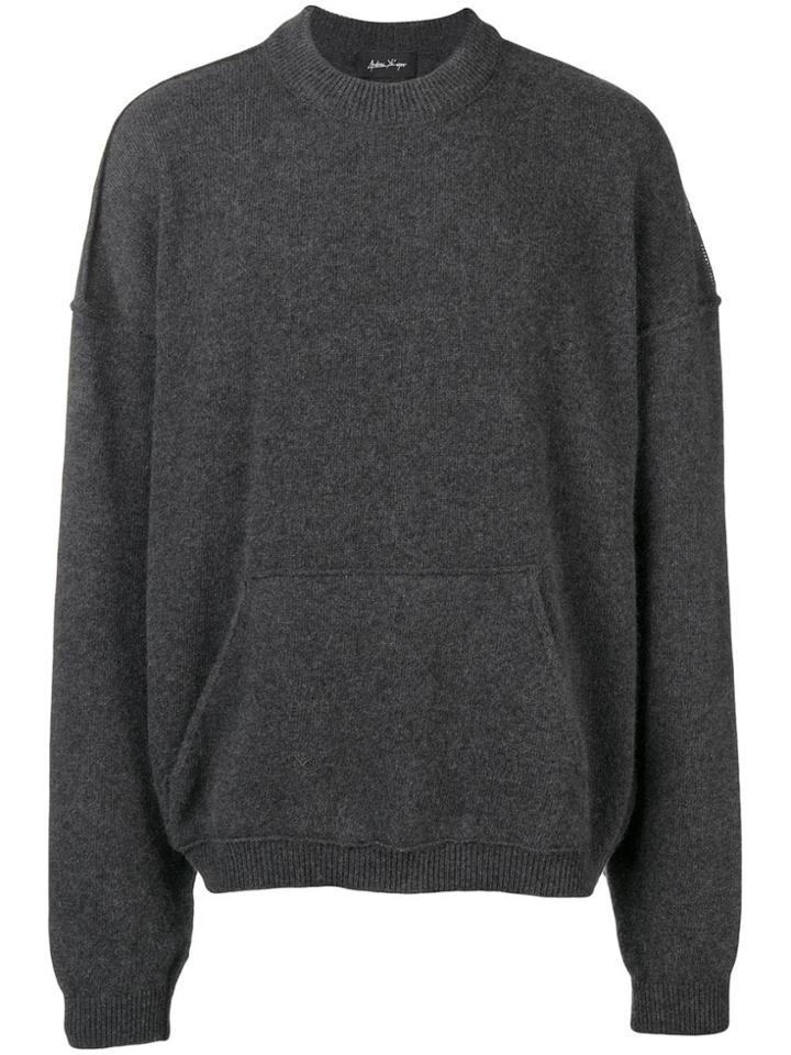 Andrea Ya'aqov Oversized Crew Neck Sweater - Grey