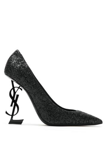 Saint Laurent Opyum 110 Glitter Pumps - Black