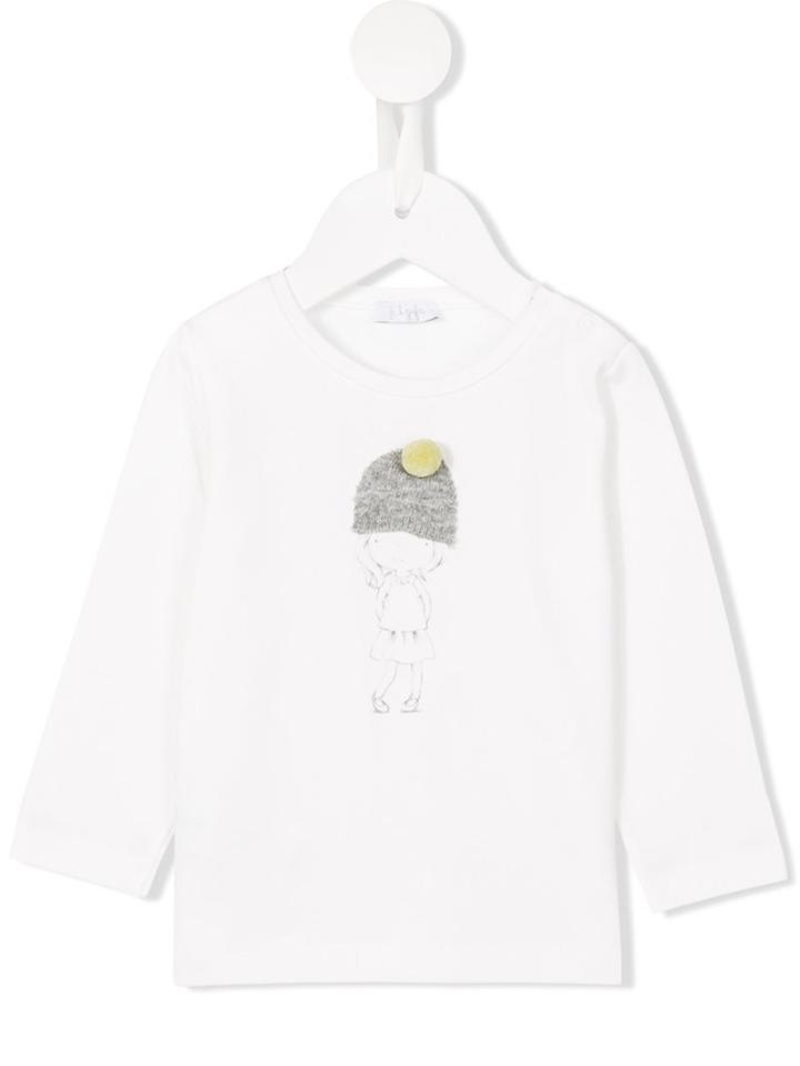 Il Gufo Girl Patch T-shirt, Size: 18 Mth, White