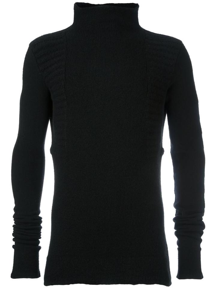 Rick Owens Funnel Neck Jumper, Men's, Size: Small, Black, Nylon/spandex/elastane/wool/yak