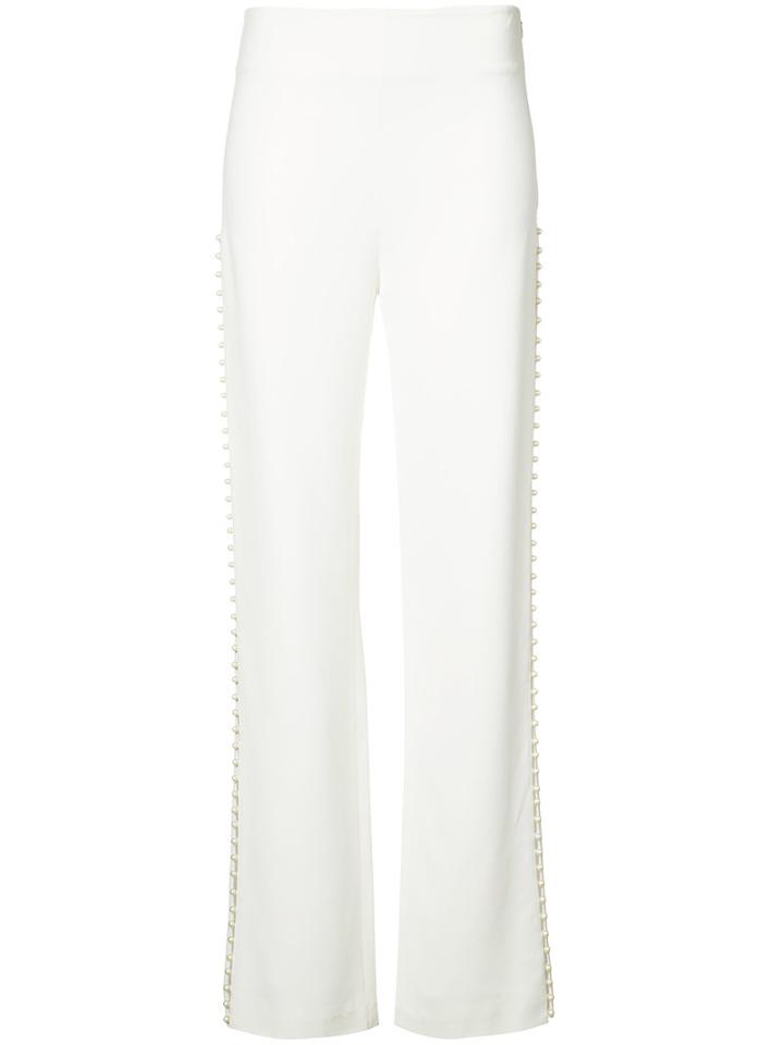 Jonathan Simkhai - Wide-leg Trousers - Women - Polyester/spandex/elastane/acetate/viscose - 6, White, Polyester/spandex/elastane/acetate/viscose