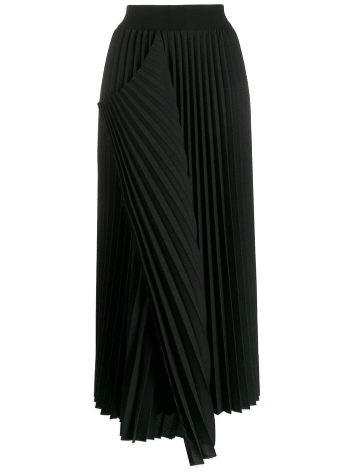Maison Flaneur Pleated Midi Skirt - Black