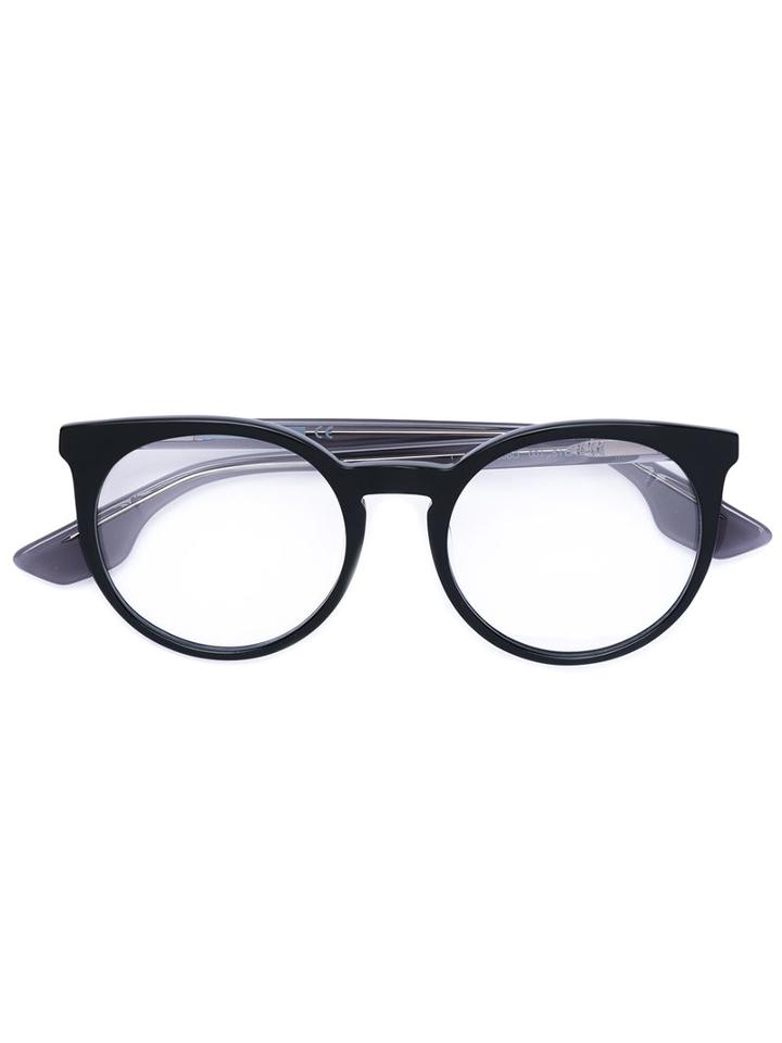 Mcq By Alexander Mcqueen Eyewear - Round Frame Glasses - Unisex - Acetate - One Size, Black, Acetate