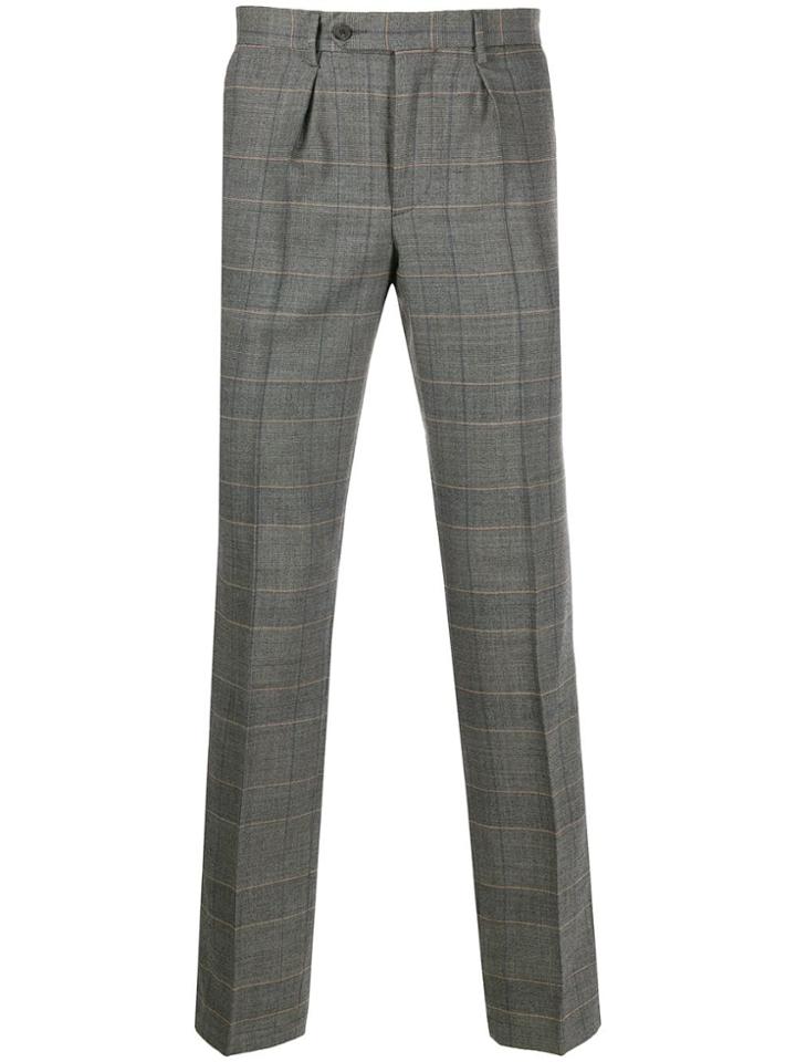 Hackett Check Tailored Trousers - Grey