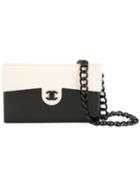 Chanel Vintage Bi-colour Cc Logo Chain Shoulder Bag, Women's, Black