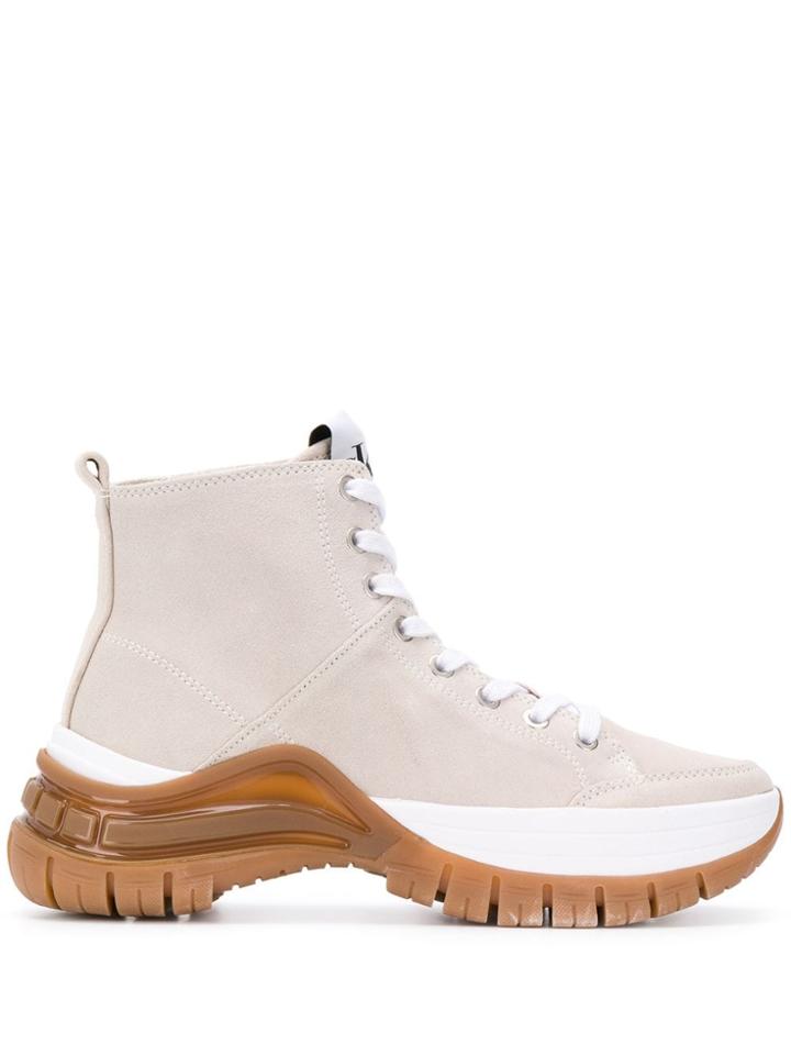 Calvin Klein Jeans Panelled Lace-up Boots - Neutrals