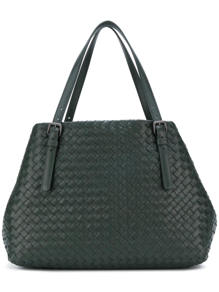 Bottega Veneta Intrecciato Woven Tote - Green