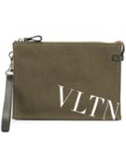 Valentino Valentino Garavani Vltn Logo Clutch Pouch - Green