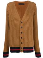 The Elder Statesman Ribbed Cashmere Cardigan - Brown