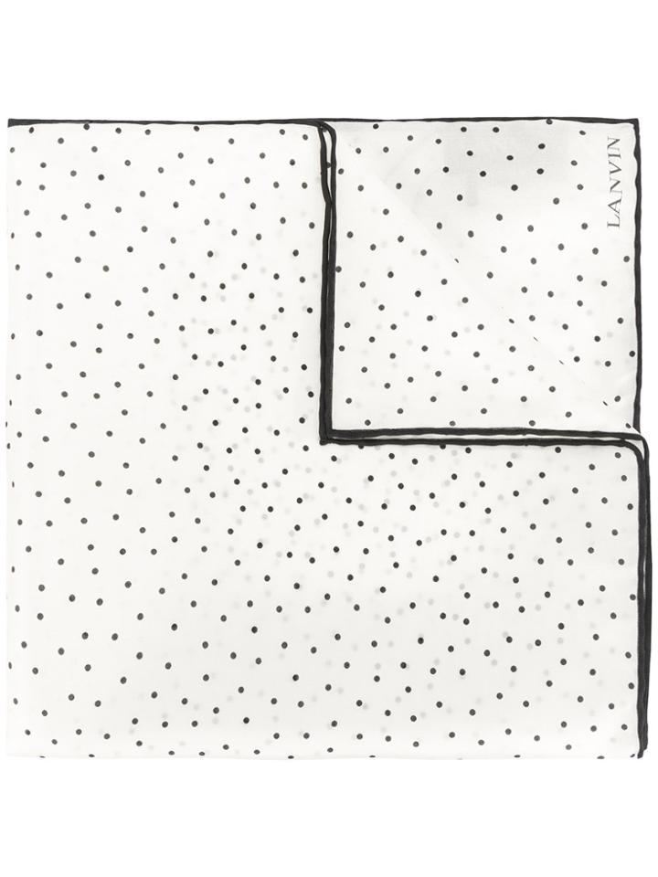 Lanvin Polka-dot Pocket Square - White